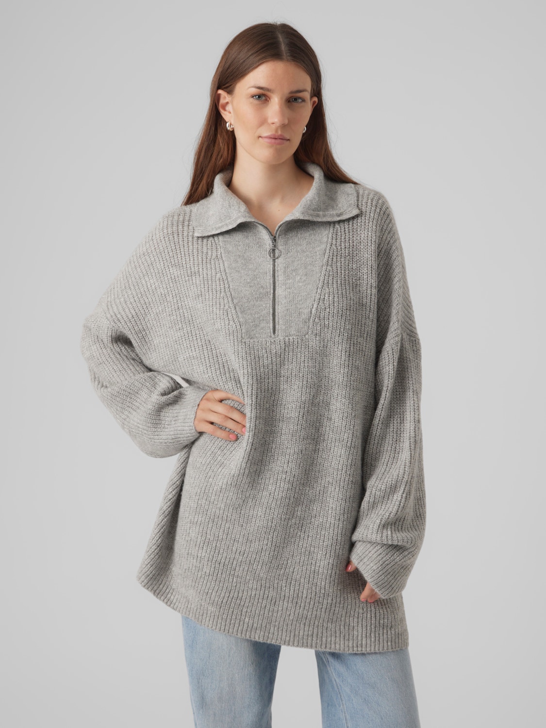 Vero Moda VMPERNILLA Pullover -Light Grey Melange - 10298383