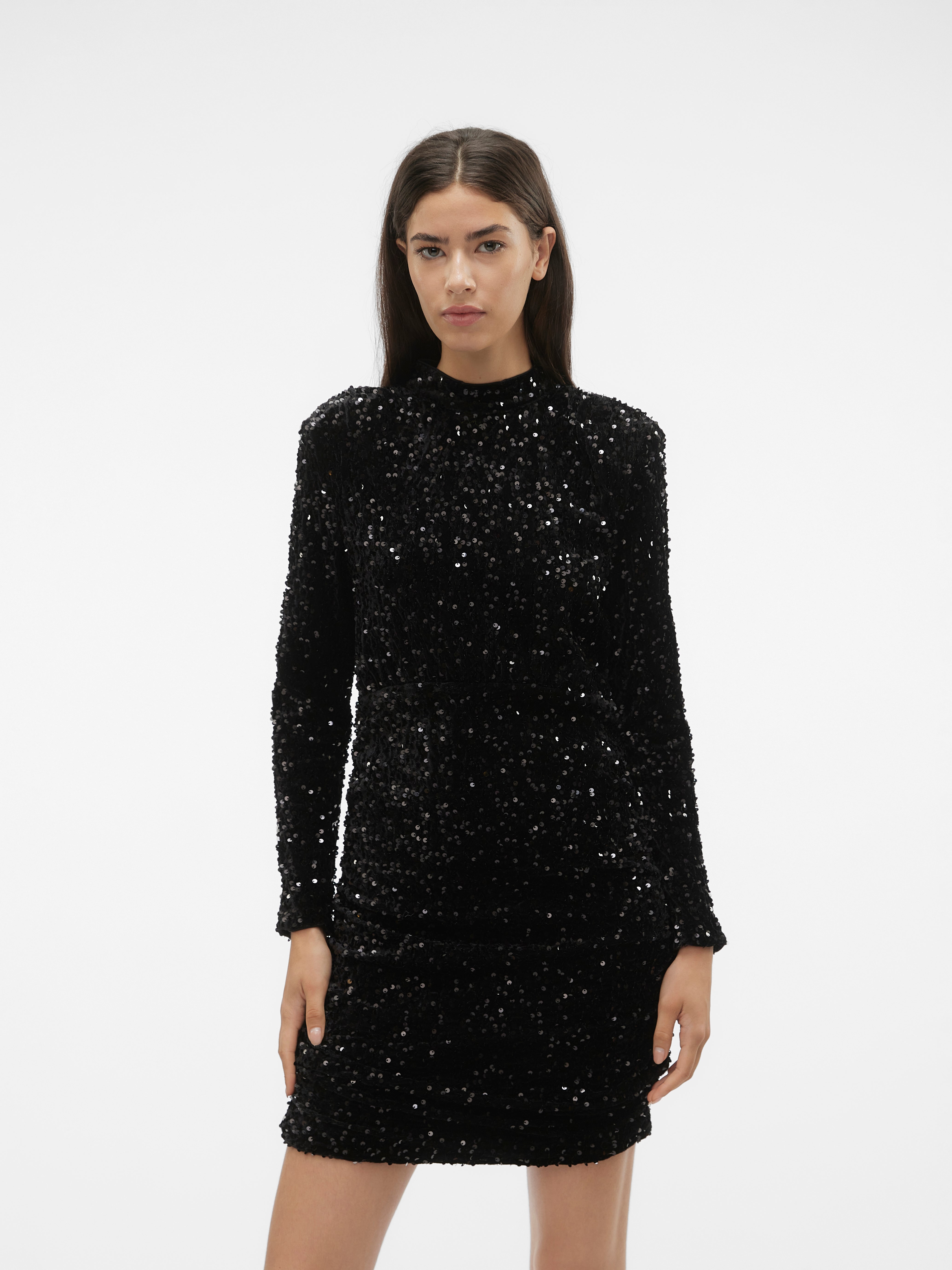 vero moda glitter dress Vero Moda Sequin Dress Black