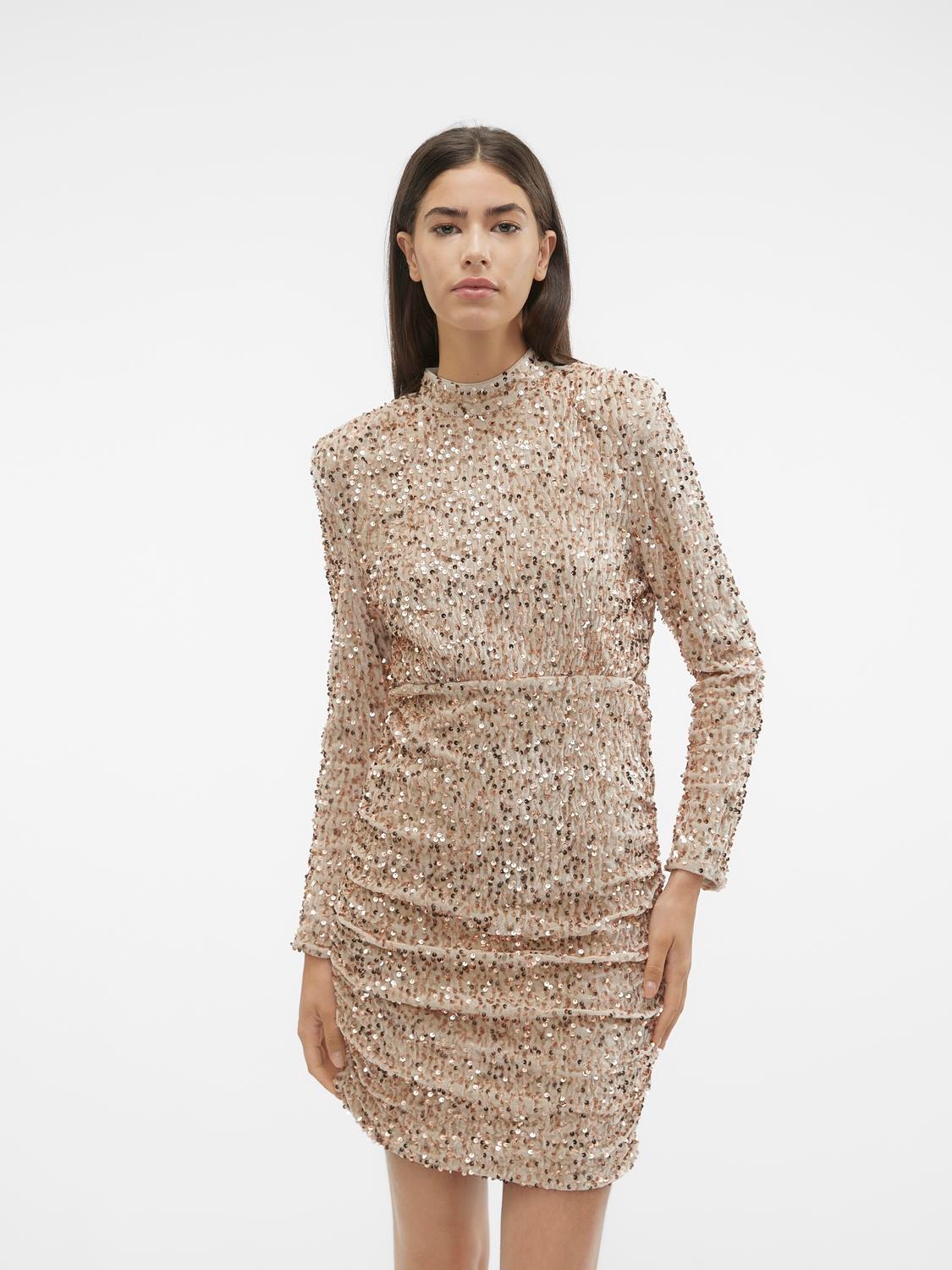 Vero Moda VMBELLA Kort kjole -Pumice Stone - 10298492