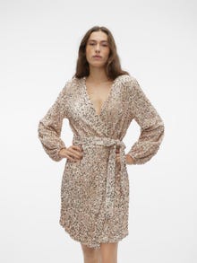 Vero Moda VMBELLA Kort klänning -Pumice Stone - 10298493