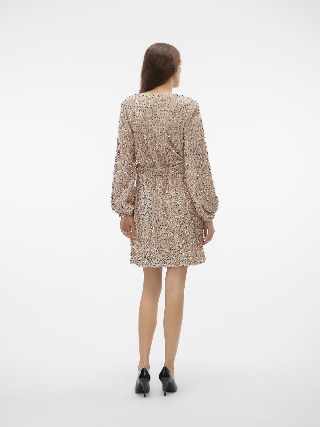 Vero Moda VMBELLA Kort kjole -Pumice Stone - 10298493