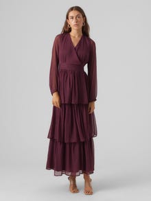 Vero Moda VMELLA Długa sukienka -Winetasting - 10298556