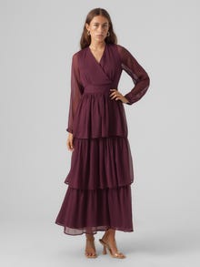 Vero Moda VMELLA Długa sukienka -Winetasting - 10298556