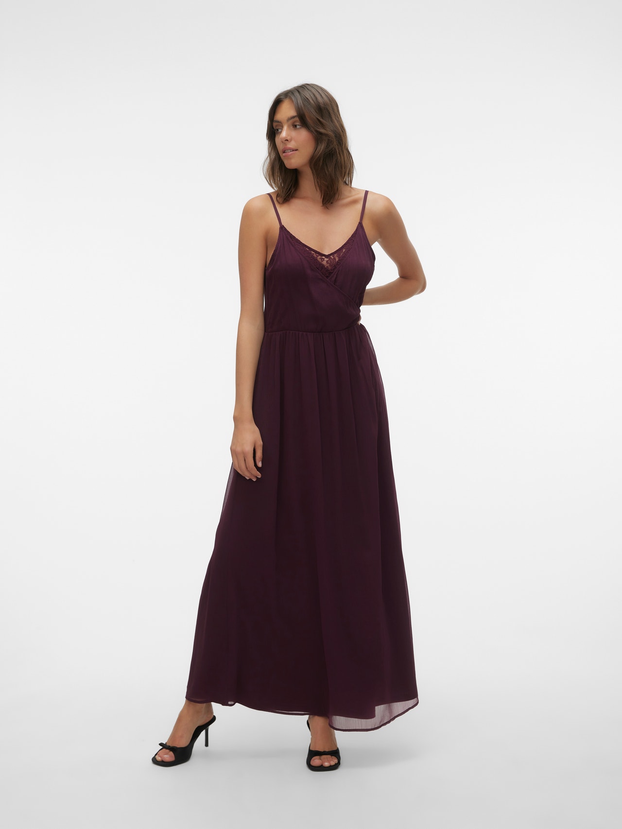 Robe en jersey à dentelle bleu foncé-violet-rose à fleurs • Prix 45,99 Robe en jersey à dentelle bleu foncé-violet-rose à fleurs • Prix 45,99