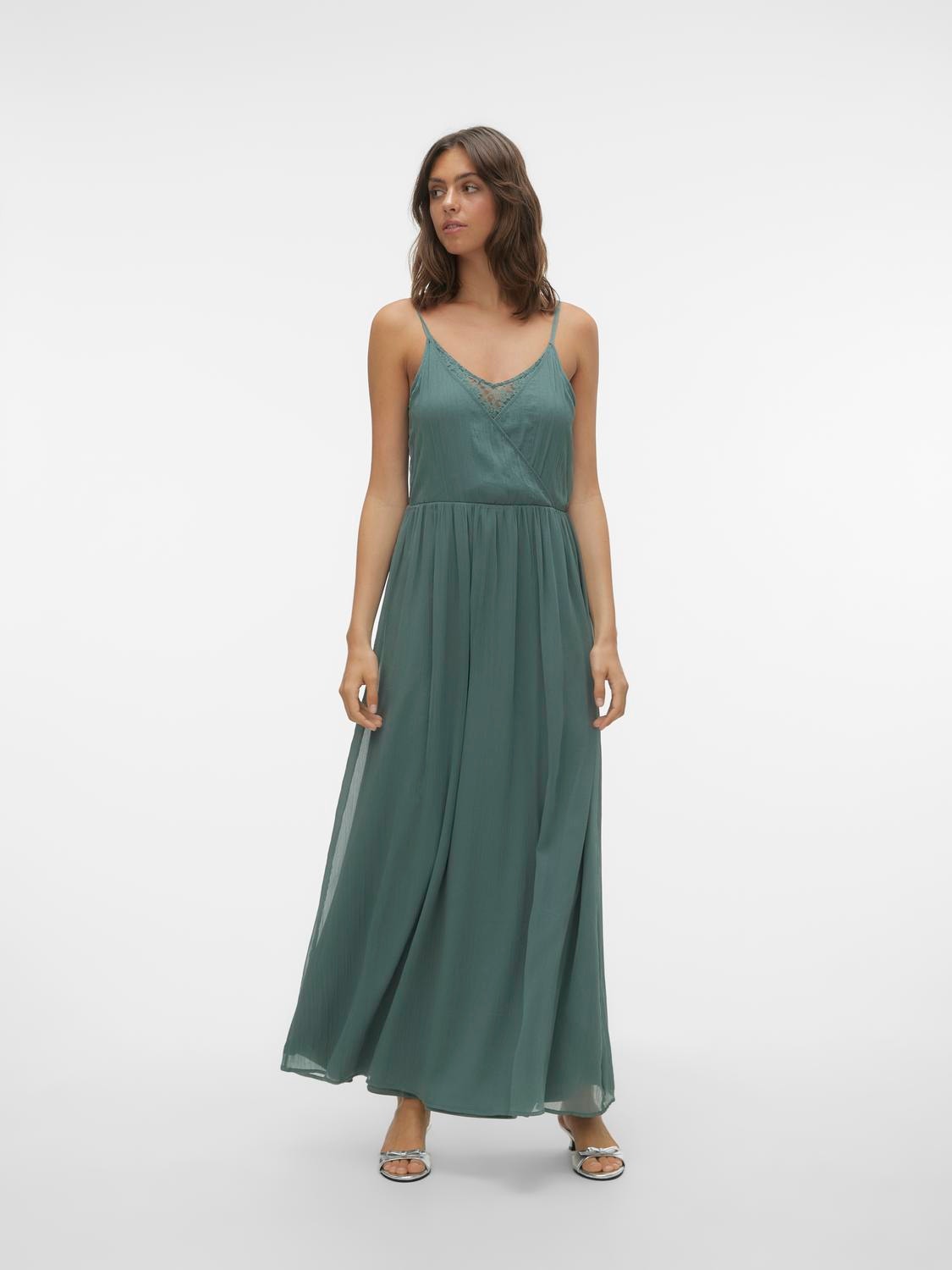 Vero Moda VMOLIVIA Długa sukienka -Dark Forest - 10298558