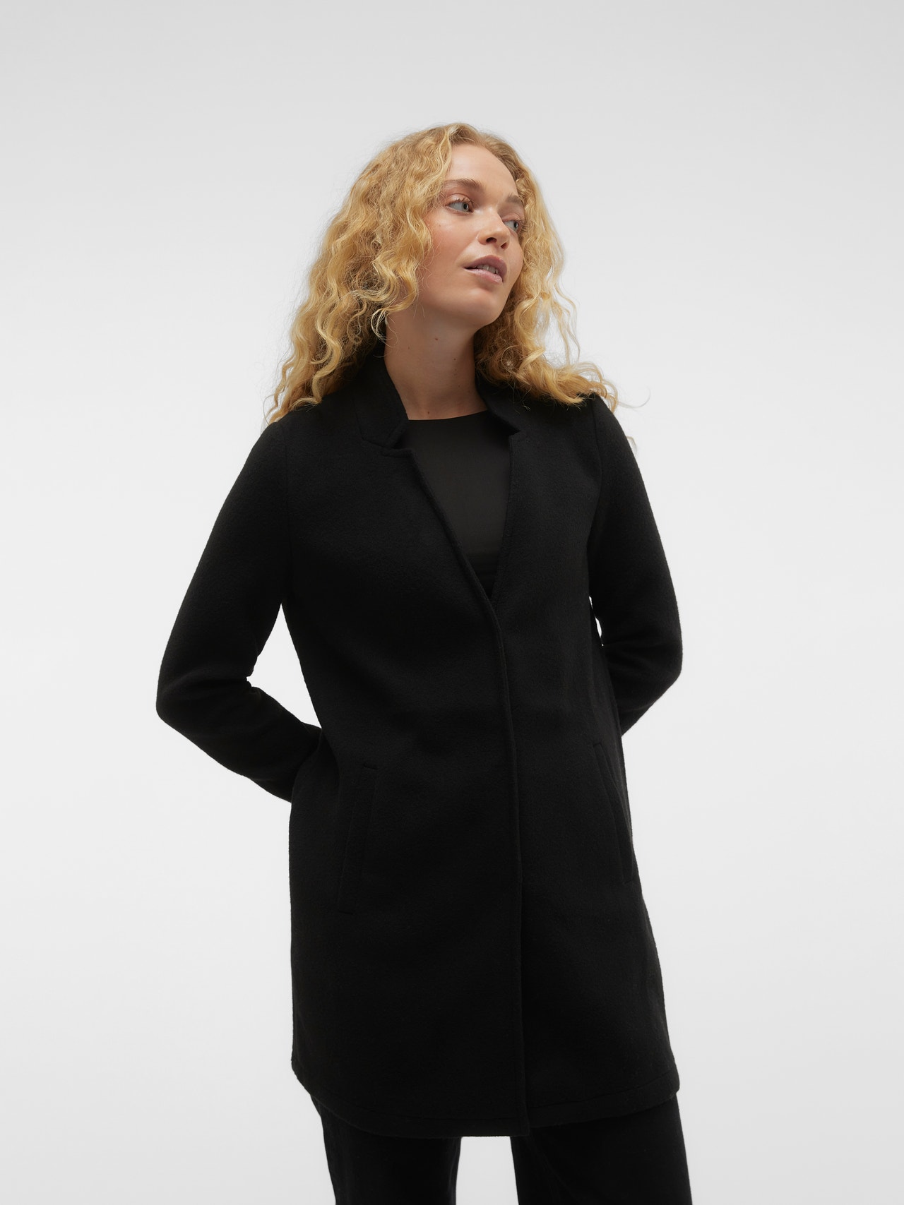 VESTE MANTEAU FEMME CHINE GRIS NOIR 100% NEUVE T 40 ENTIER DOUBLEE COL VESTE MANTEAU FEMME CHINE GRIS NOIR 100% NEUVE T 40 ENTIER DOUBLEE COL