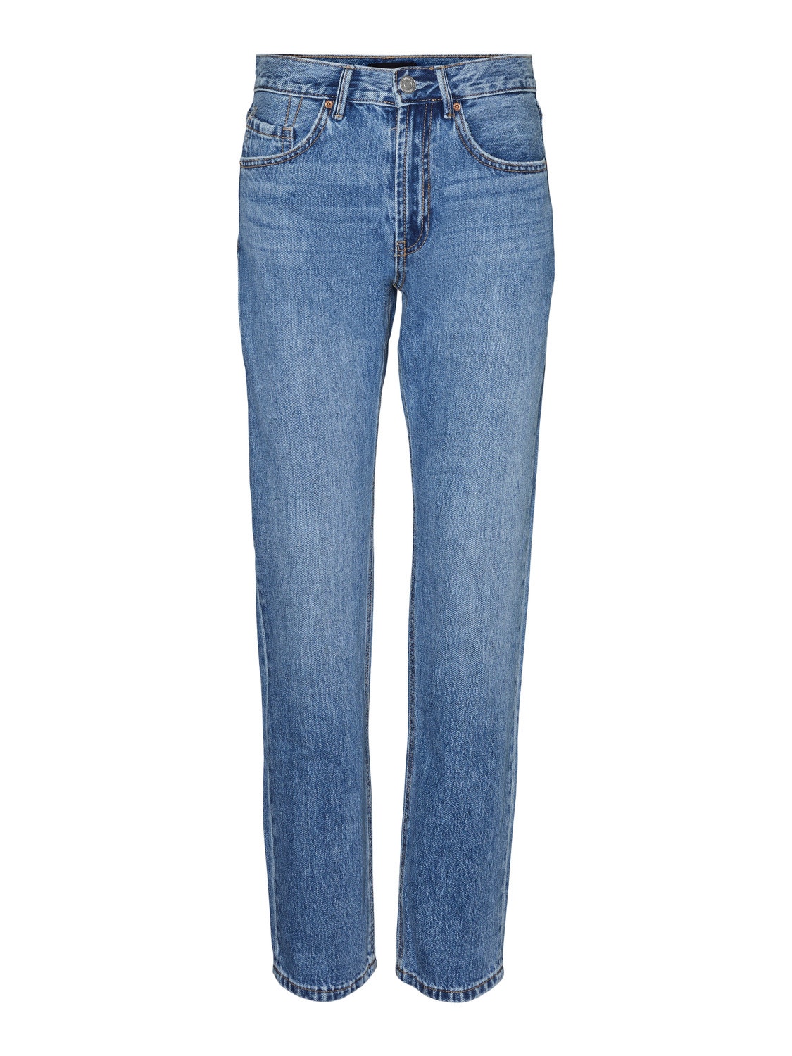 Vero Moda VMHAILEY Hohe Taille Gerade geschnitten Jeans -Medium Blue Denim - 10298718