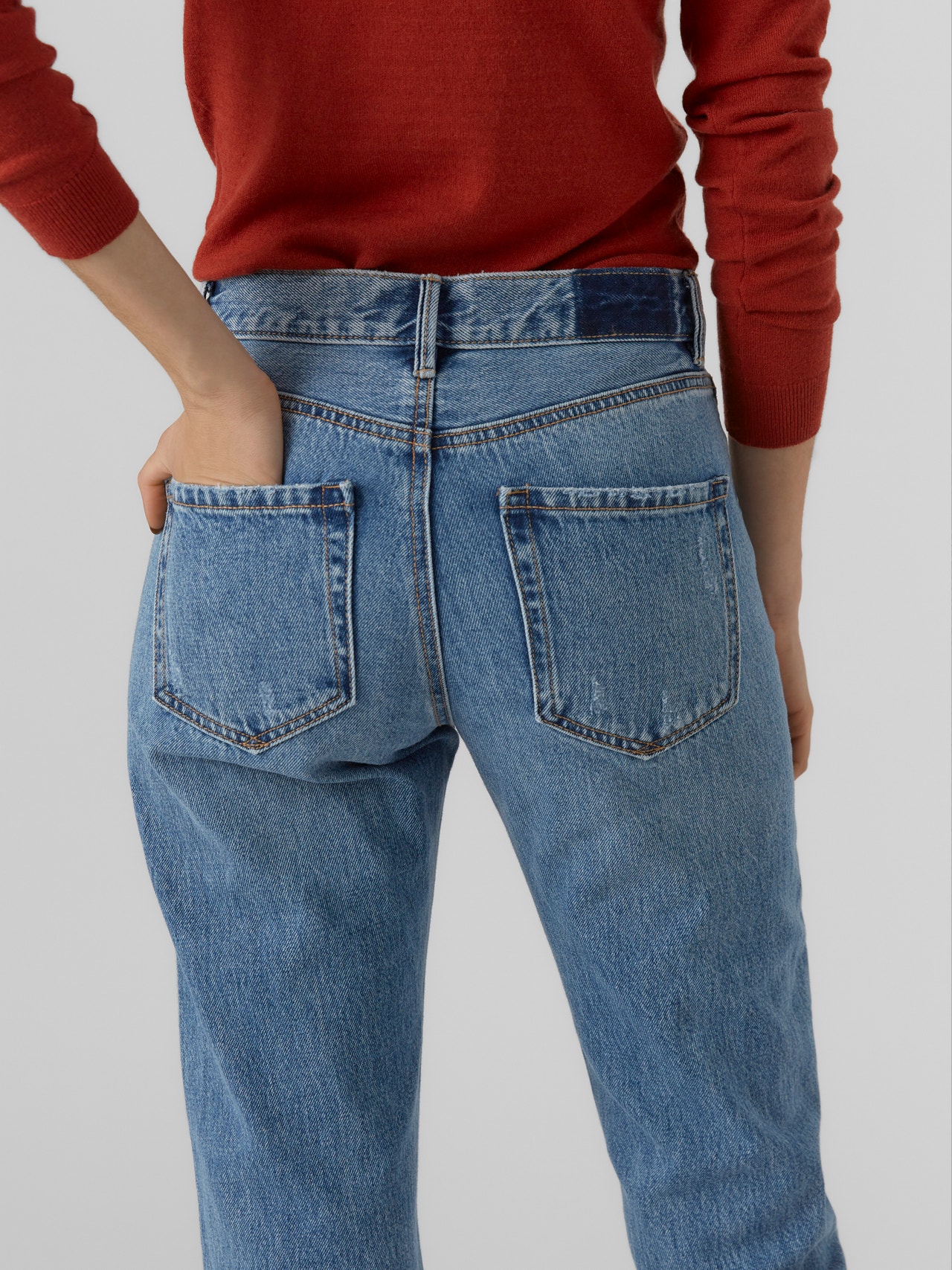 Vero Moda VMHAILEY Høj talje Straight fit Jeans -Medium Blue Denim - 10298718