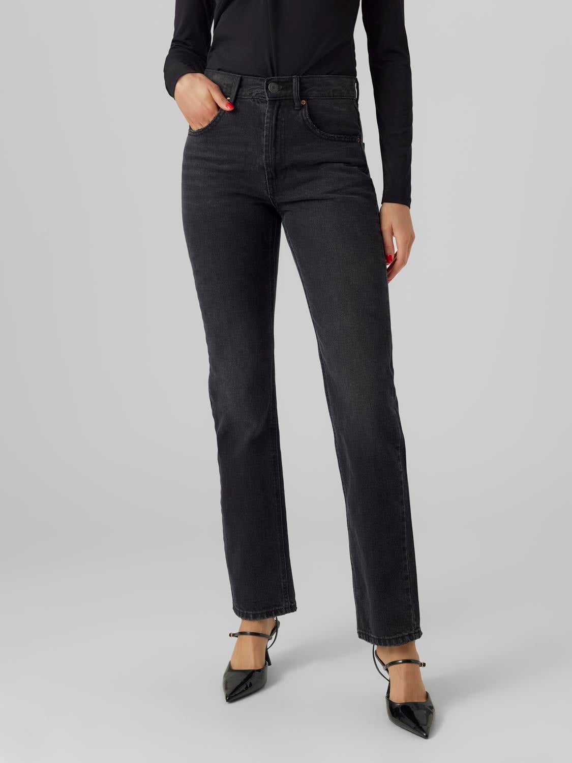 Jean taille clearance haute vero moda