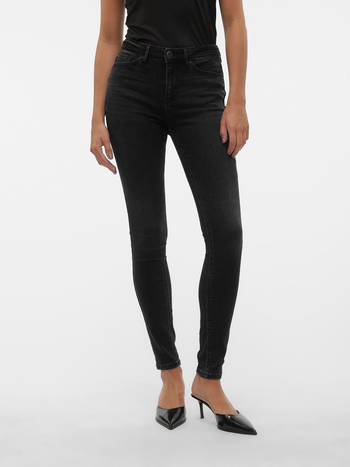Vero Moda VMFLASH Skinny Fit Jeans -Black Denim - 10298722