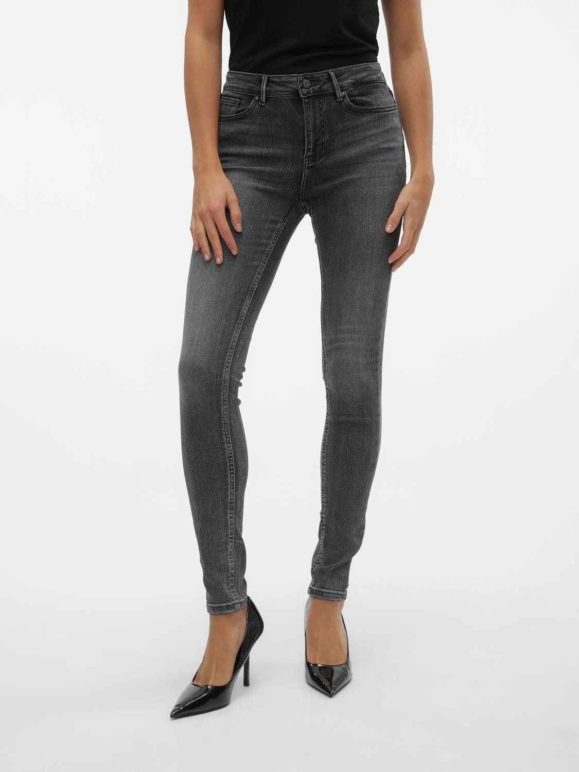 Vero Moda VMFLASH Skinny Fit Jeans -Medium Grey Denim - 10298723
