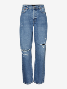 Vero Moda VMCHLOE High rise Straight Fit Jeans -Medium Blue Denim - 10298735