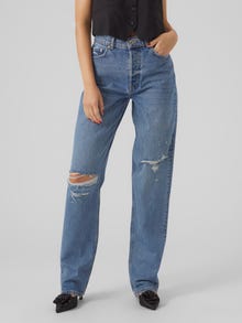Vero Moda VMCHLOE High rise Straight Fit Jeans -Medium Blue Denim - 10298735