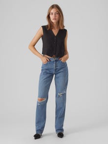 Vero Moda VMCHLOE High rise Straight Fit Jeans -Medium Blue Denim - 10298735