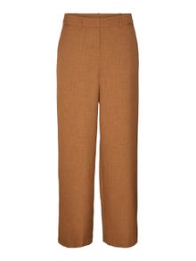 Vero Moda VMMATHILDE Mid waist Trousers -Tobacco Brown - 10299540