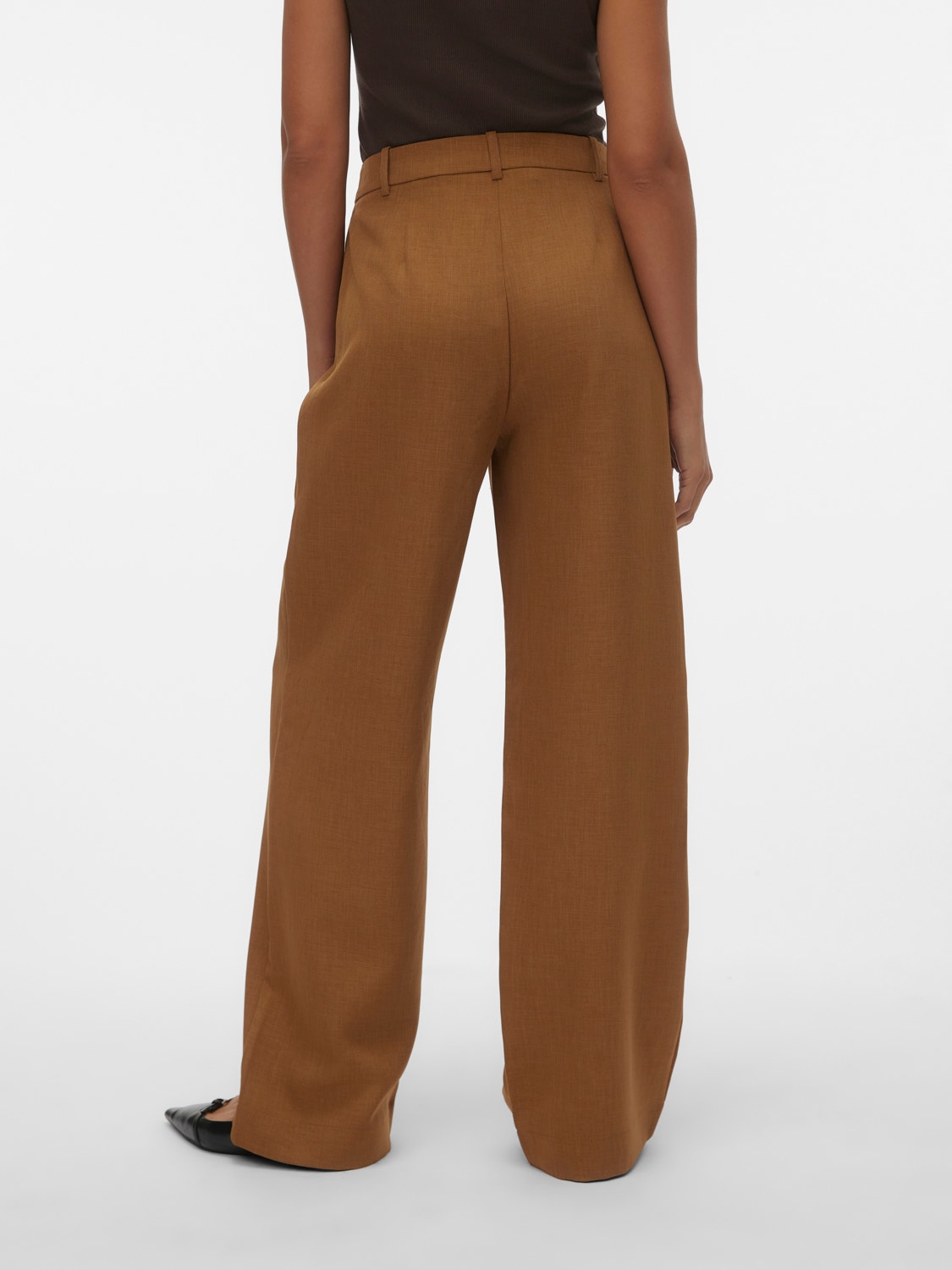 Vero Moda VMMATHILDE Mid waist Trousers -Tobacco Brown - 10299540