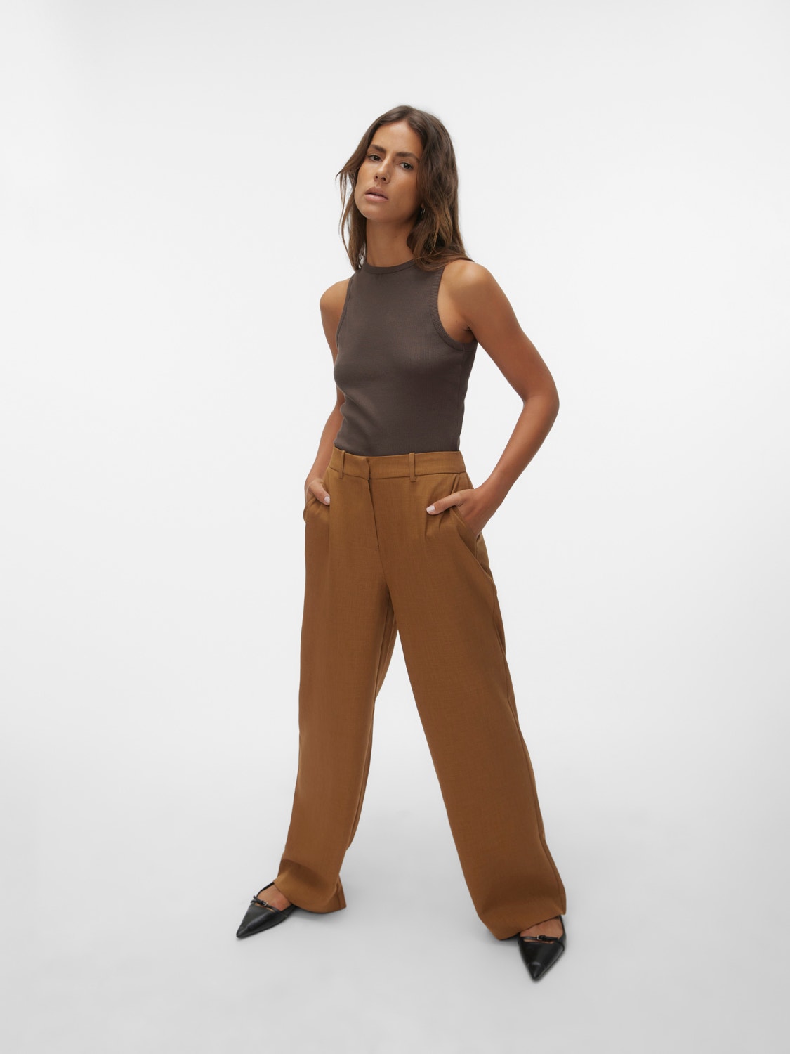Vero Moda VMMATHILDE Pantalons -Tobacco Brown - 10299540