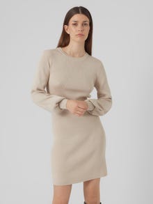 Vero Moda VMHAYA Kort klänning -Oatmeal - 10299632