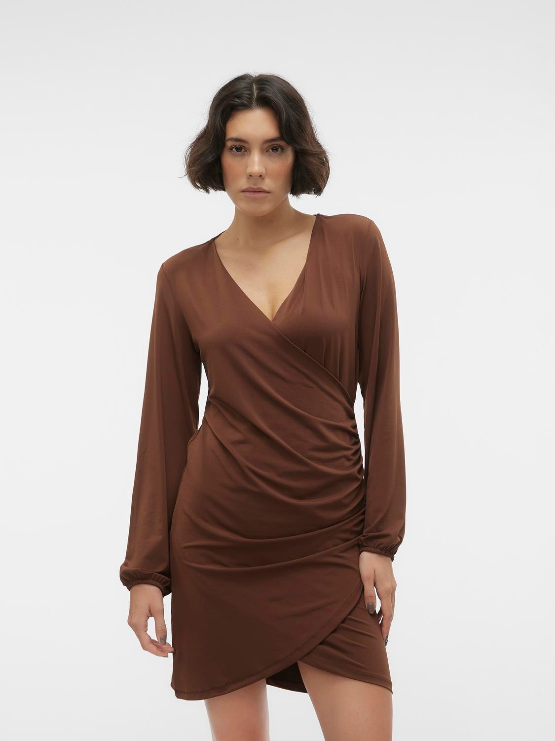 Vero Moda VMHADLEY Kort kjole -Potting Soil - 10299645