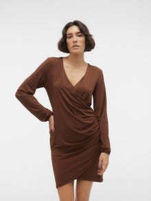 Vero Moda VMHADLEY Kort klänning -Potting Soil - 10299645