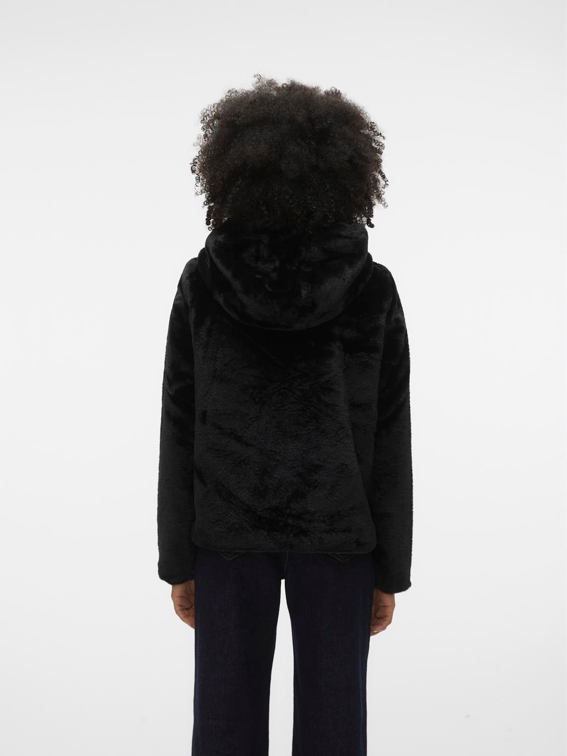 Vero moda black deals faux fur jacket