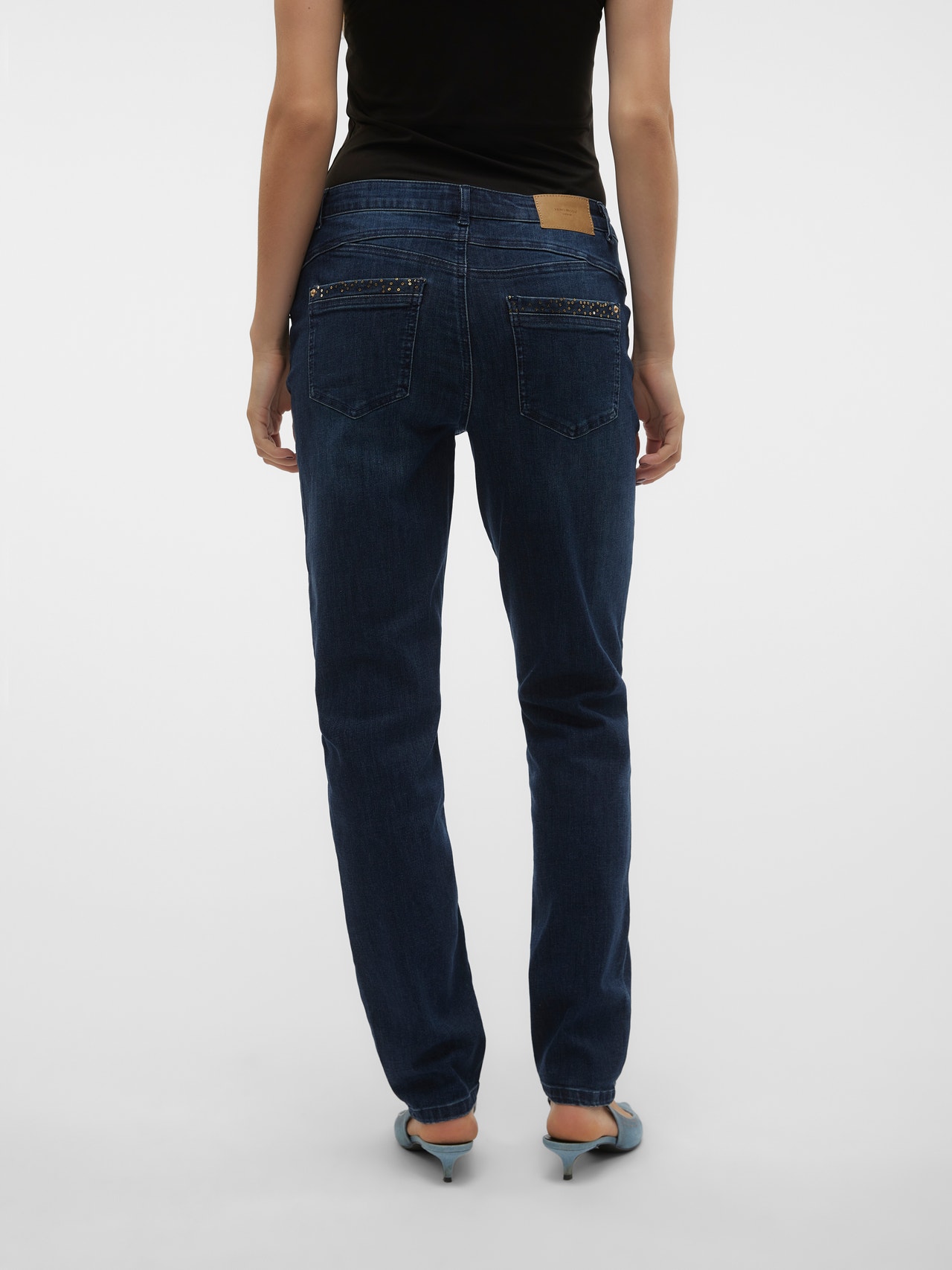 Vero Moda VMMINE Krój prosty Jeans -Medium Blue Denim - 10300081