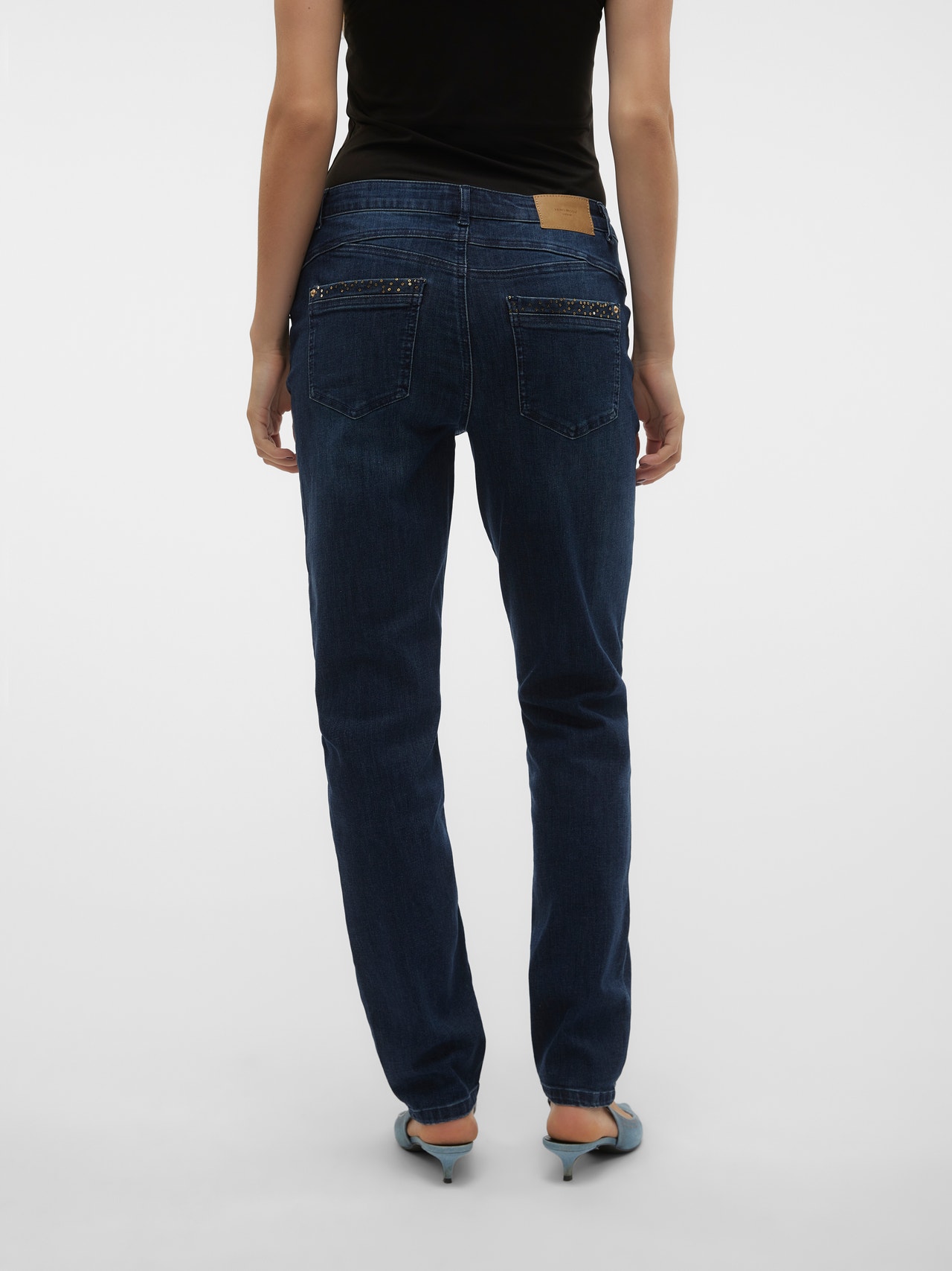 Vero Moda VMMINE Mid rise Straight fit Jeans -Medium Blue Denim - 10300081