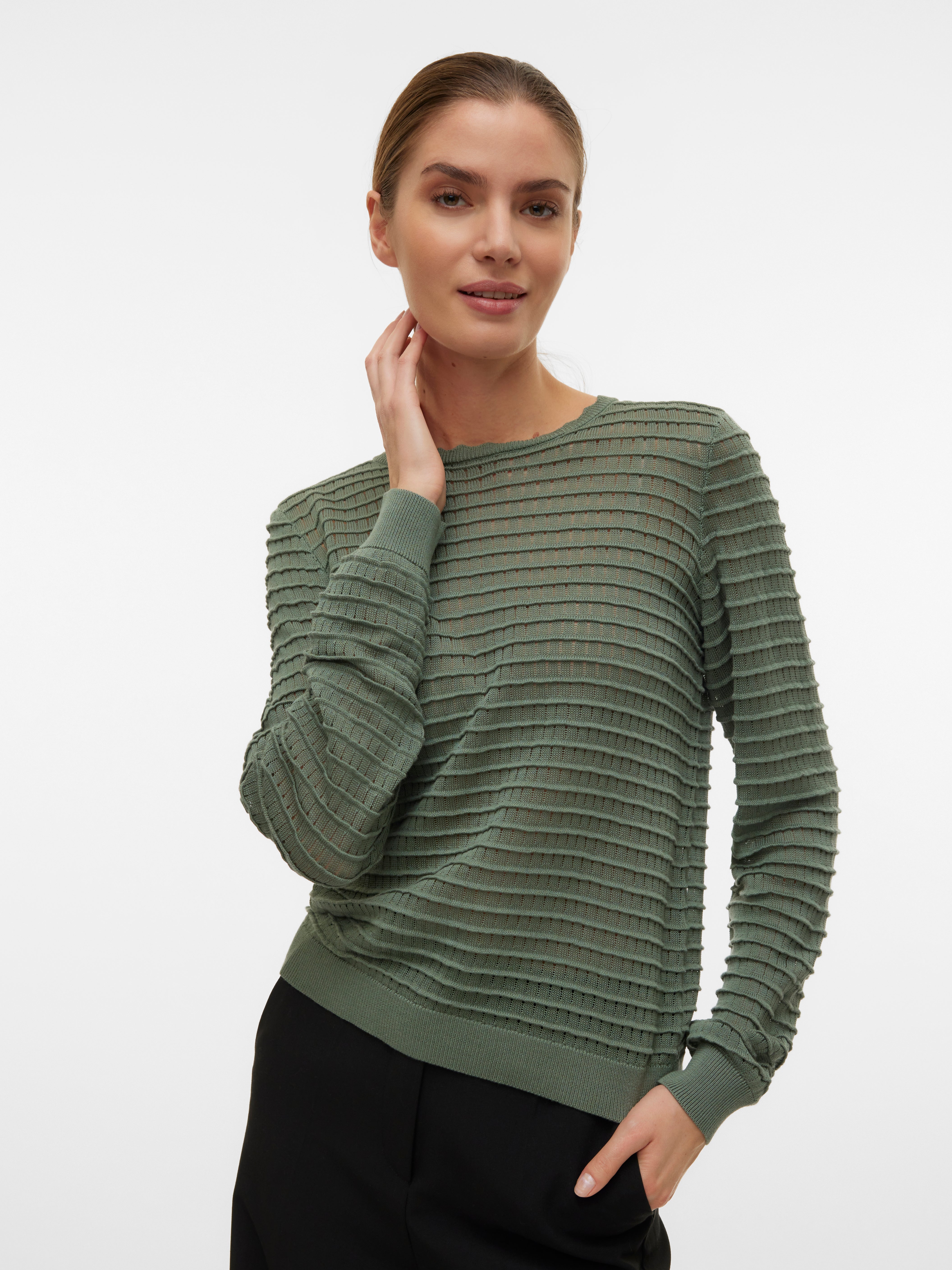 Vero moda sadella discount textured crewneck pullove