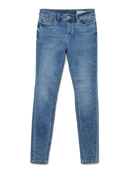 VERO MODA Jean Skinny Femme VMSOPHIA Taille Haute | Denim Stretch Confortable & Ultra Flatteur