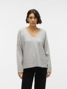 Vero Moda VMPHILINE Sweter -Light Grey Melange - 10300197
