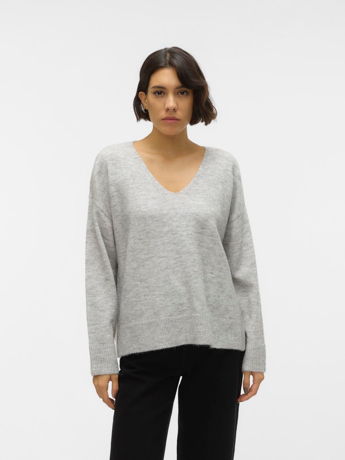 Vero Moda VMPHILINE Sweter -Light Grey Melange - 10300197