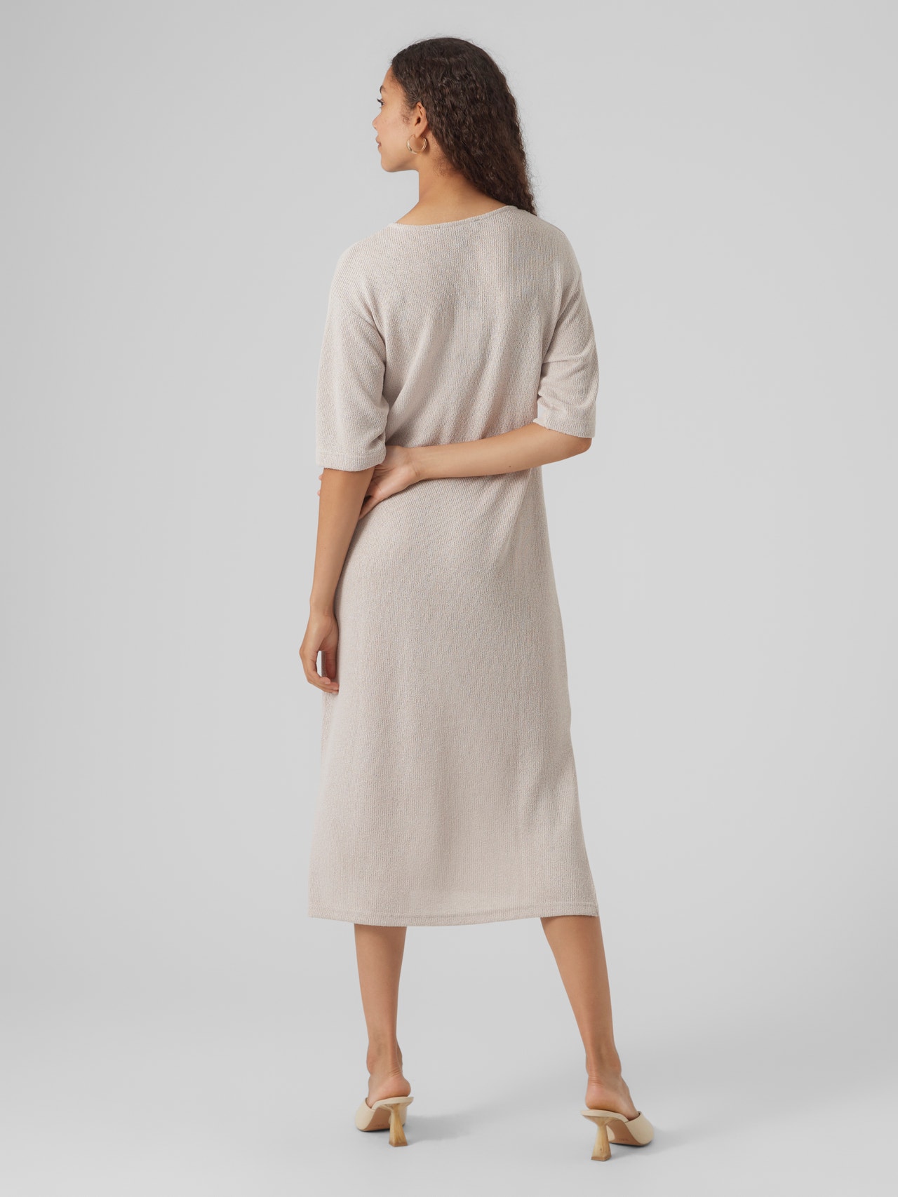 Vero Moda VMEDDIE Lang kjole -Oatmeal - 10300284