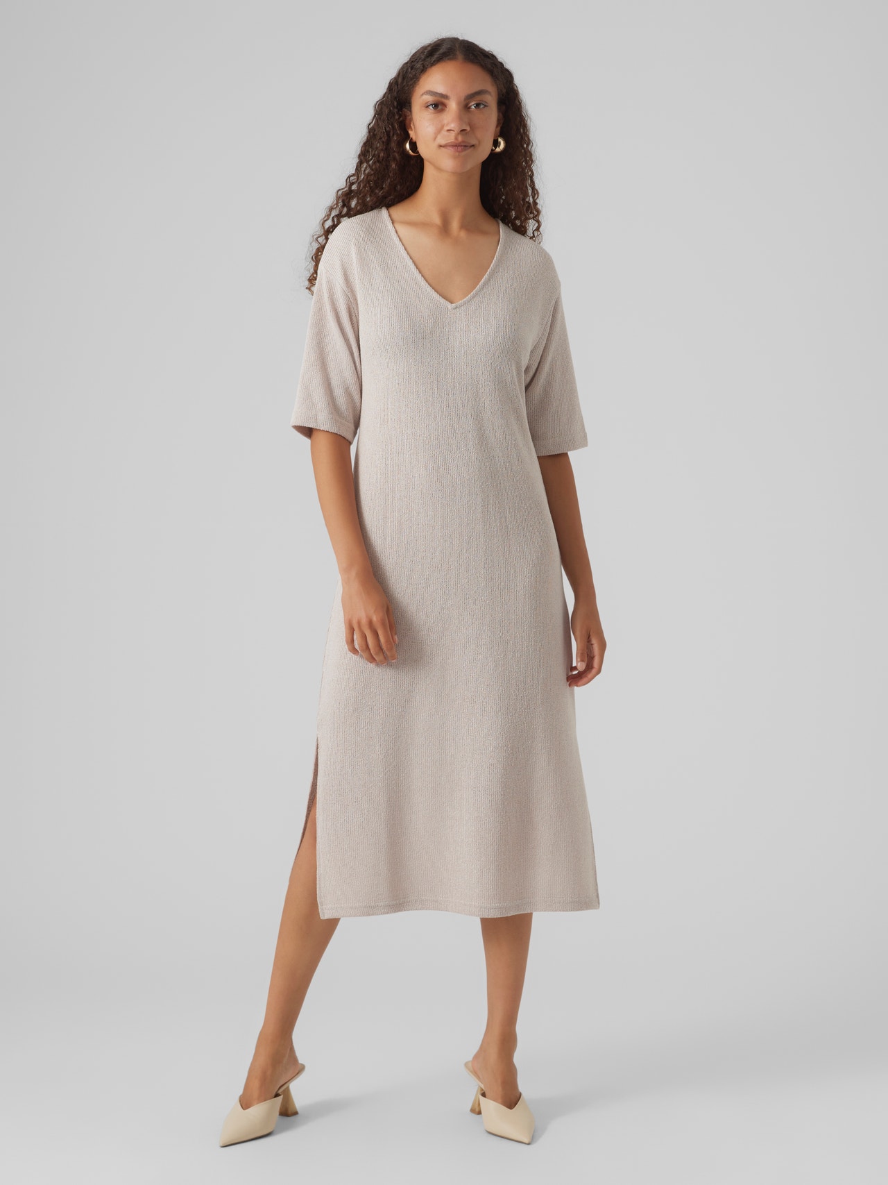 Vero Moda VMEDDIE Lange jurk -Oatmeal - 10300284