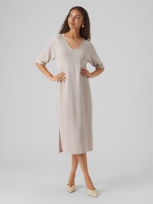 Vero Moda VMEDDIE Lange jurk -Oatmeal - 10300284