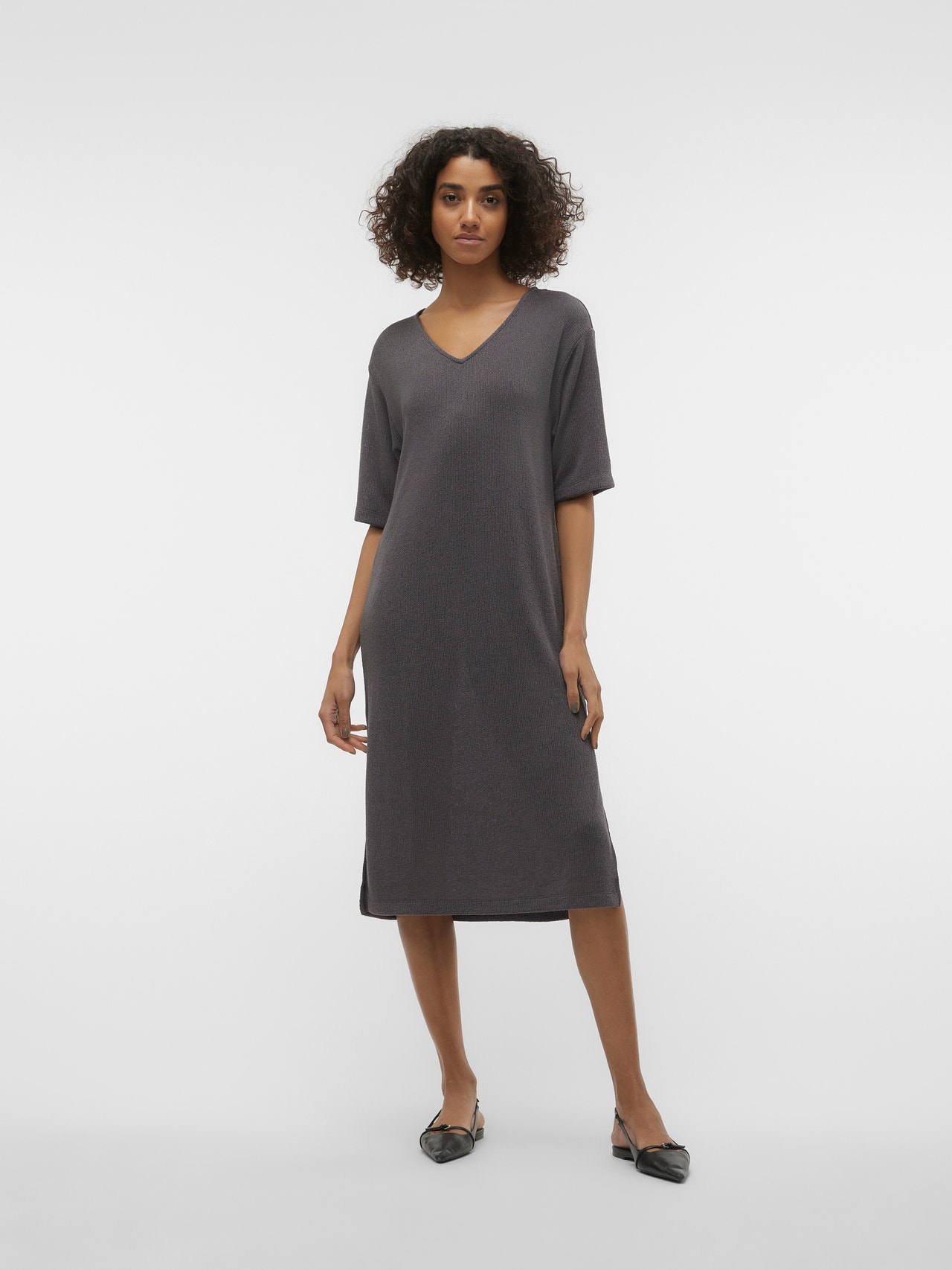 Vero Moda VMEDDIE Lang kjole -Grey Pinstripe - 10300284