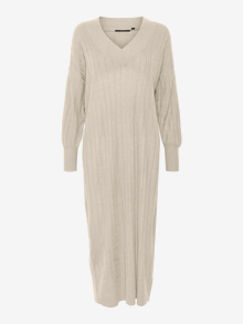 Vero Moda VMEVALU Long dress -Oatmeal - 10300300
