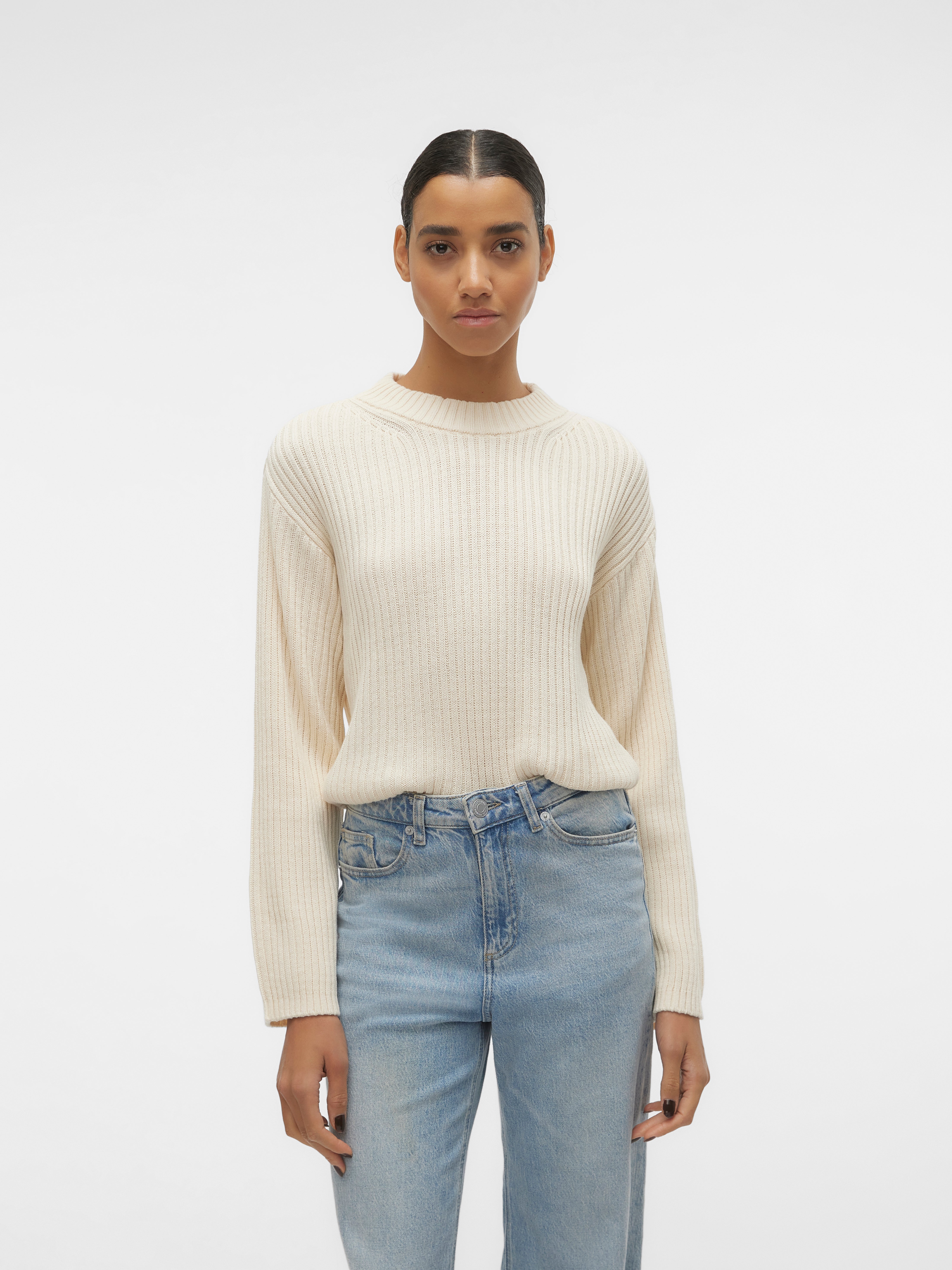 Vero Moda / Damen-Strick / VMHILDE LS O-NECK SHORT PULLOVER NO
