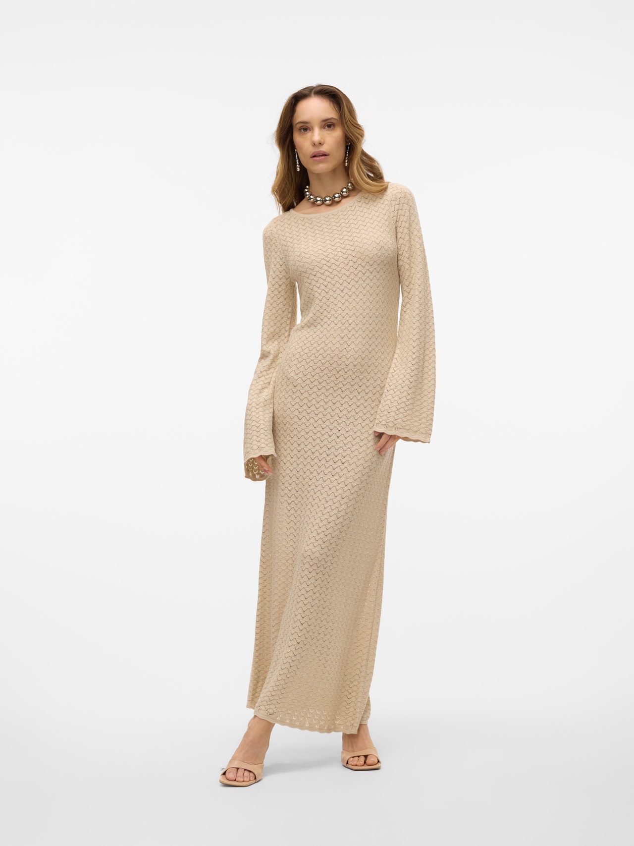 Vero Moda VMIBERIA Lang kjole -Oatmeal - 10300501