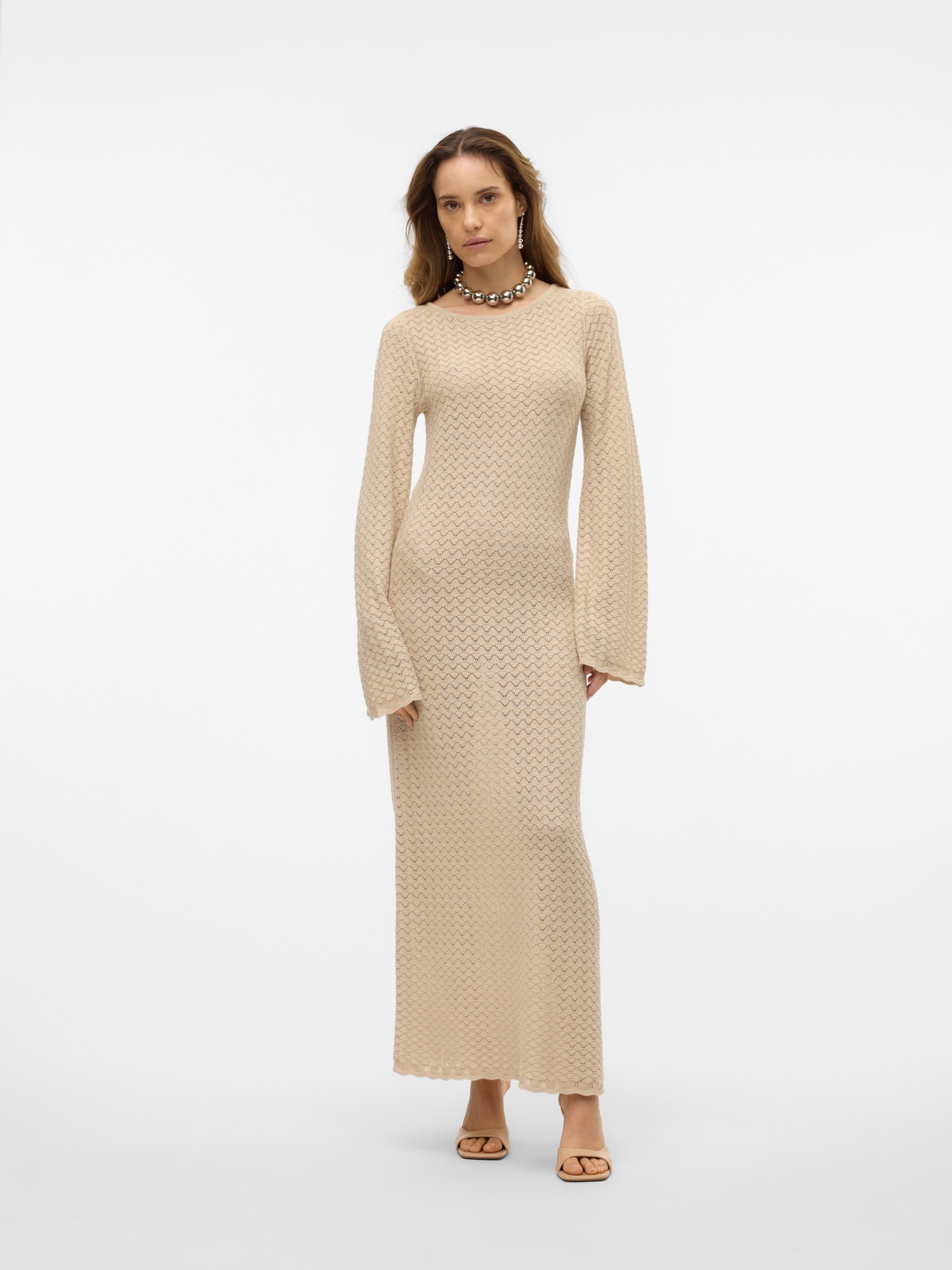 Vero Moda VMIBERIA Lång klänning -Oatmeal - 10300501