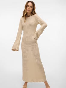 Vero Moda VMIBERIA Lång klänning -Oatmeal - 10300501