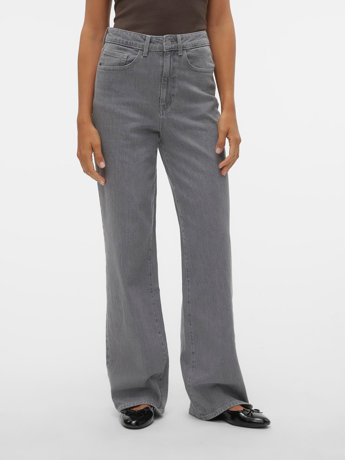Vero Moda VMMATHILDE Wide Fit Jeans -Medium Grey Denim - 10300683