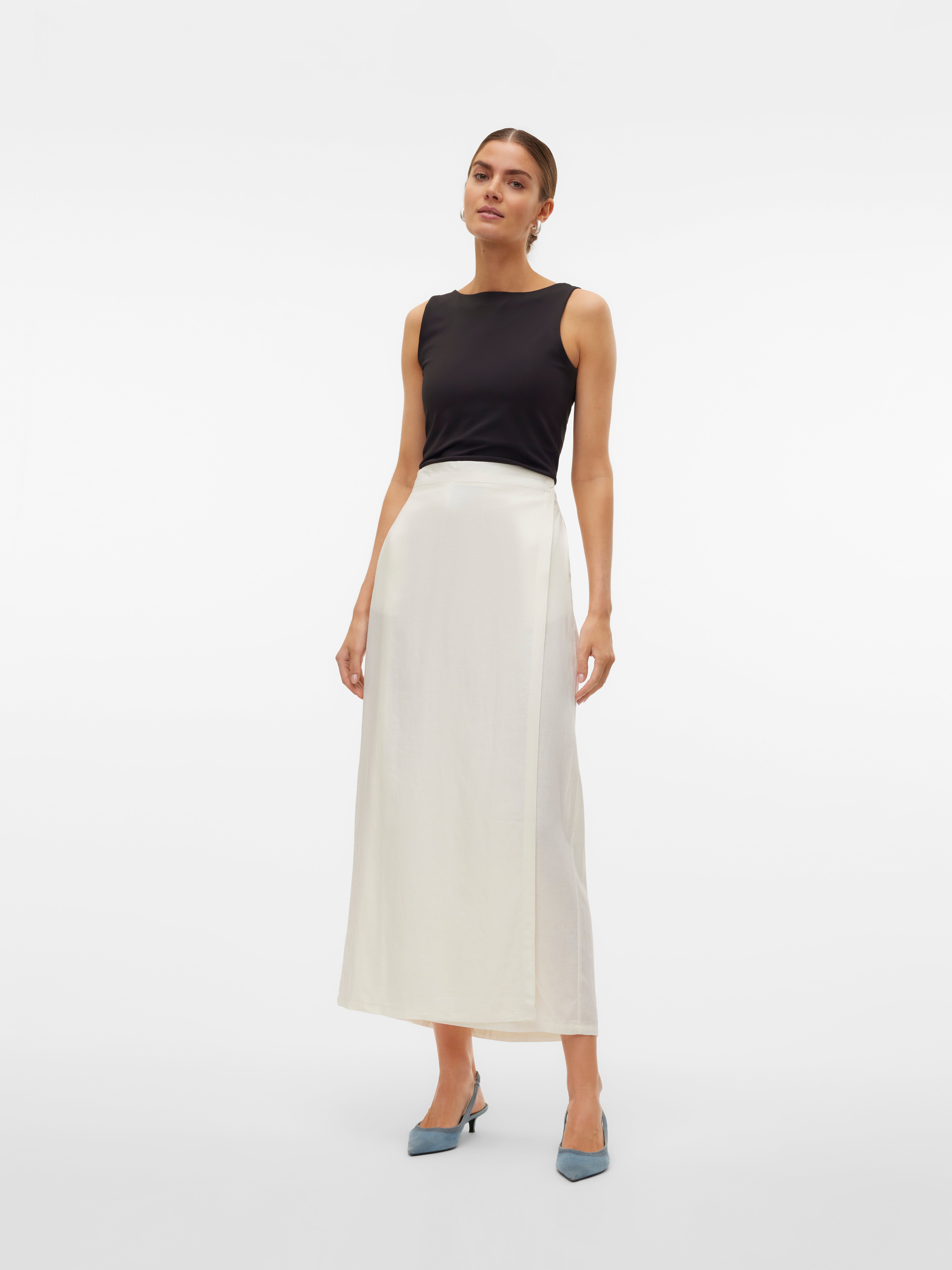 VMINAYAH Taille haute Jupe longue White Clear Vero Moda