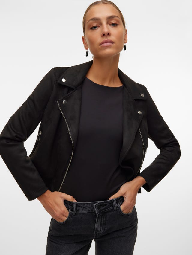 VERO MODA Dames Vmjose Short Faux Suede Jacket Noos Jas, Clove, M VERO MODA Dames Vmjose Short Faux Suede Jacket Noos Jas, Clove, M
