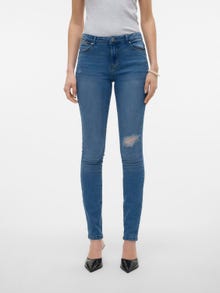 Vero Moda VMJUNE Middels høyt snitt Skinny Fit Jeans -Medium Blue Denim - 10301199