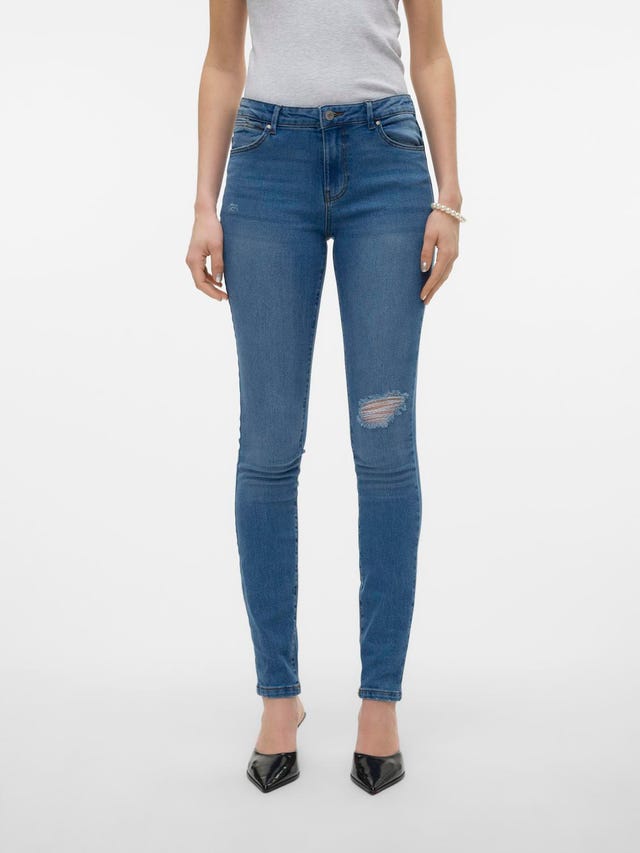 Vero Moda VMJUNE Middels høyt snitt Skinny Fit Jeans - 10301199