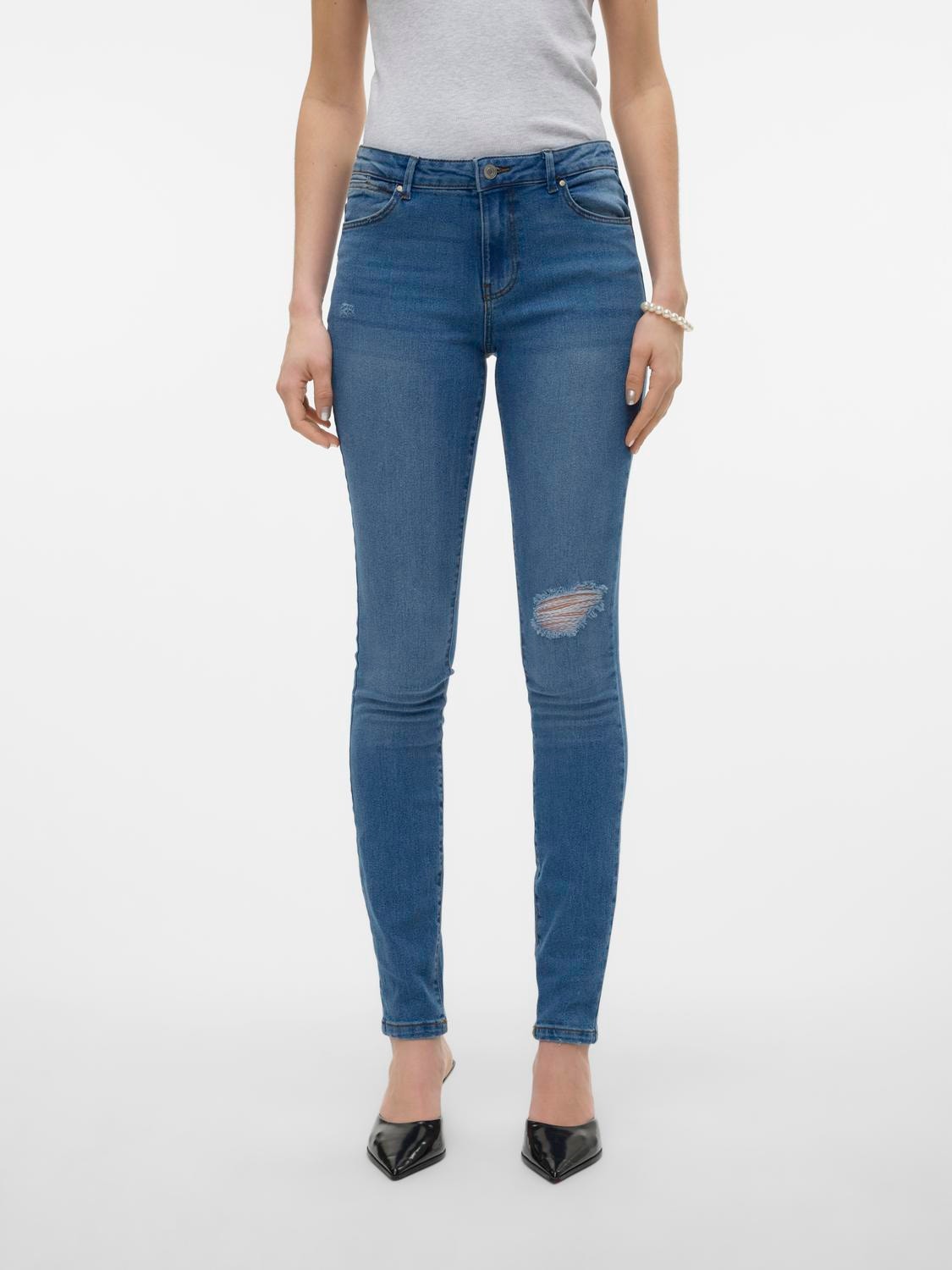 Vero Moda VMJUNE Skinny Fit Jeans -Medium Blue Denim - 10301199