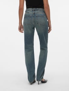 Vero Moda VMHAILEY Hög midja Rak passform Jeans -Medium Blue Denim - 10301377