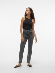 Vero Moda VMCARRIE Super High Rise Gerade geschnitten Jeans -Dark Grey Denim - 10301387