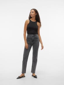 Vero Moda VMCARRIE Superhøj talje Straight fit Jeans -Dark Grey Denim - 10301387