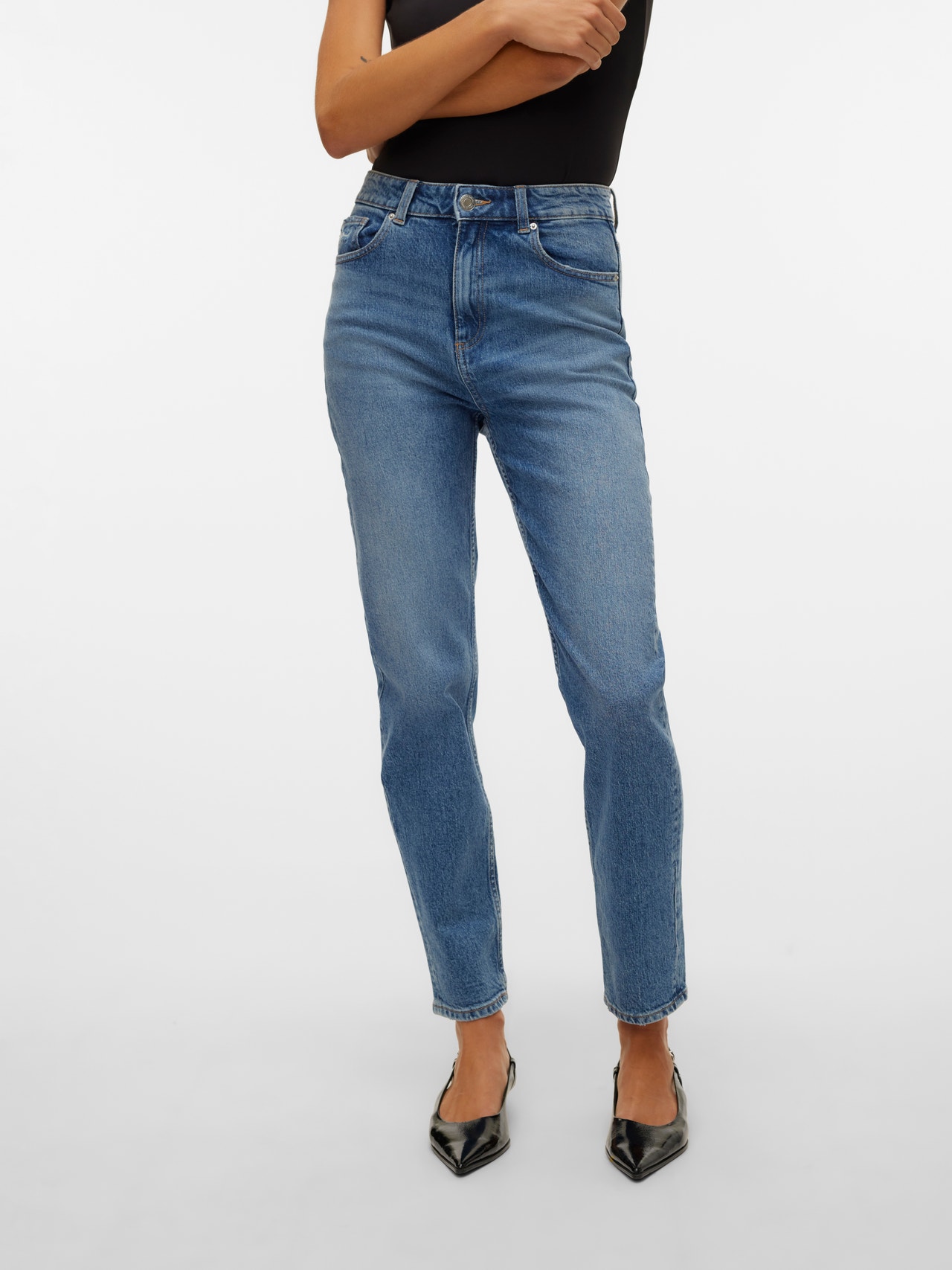Vero Moda VMCARRIE Krój prosty Jeans -Medium Blue Denim - 10301397